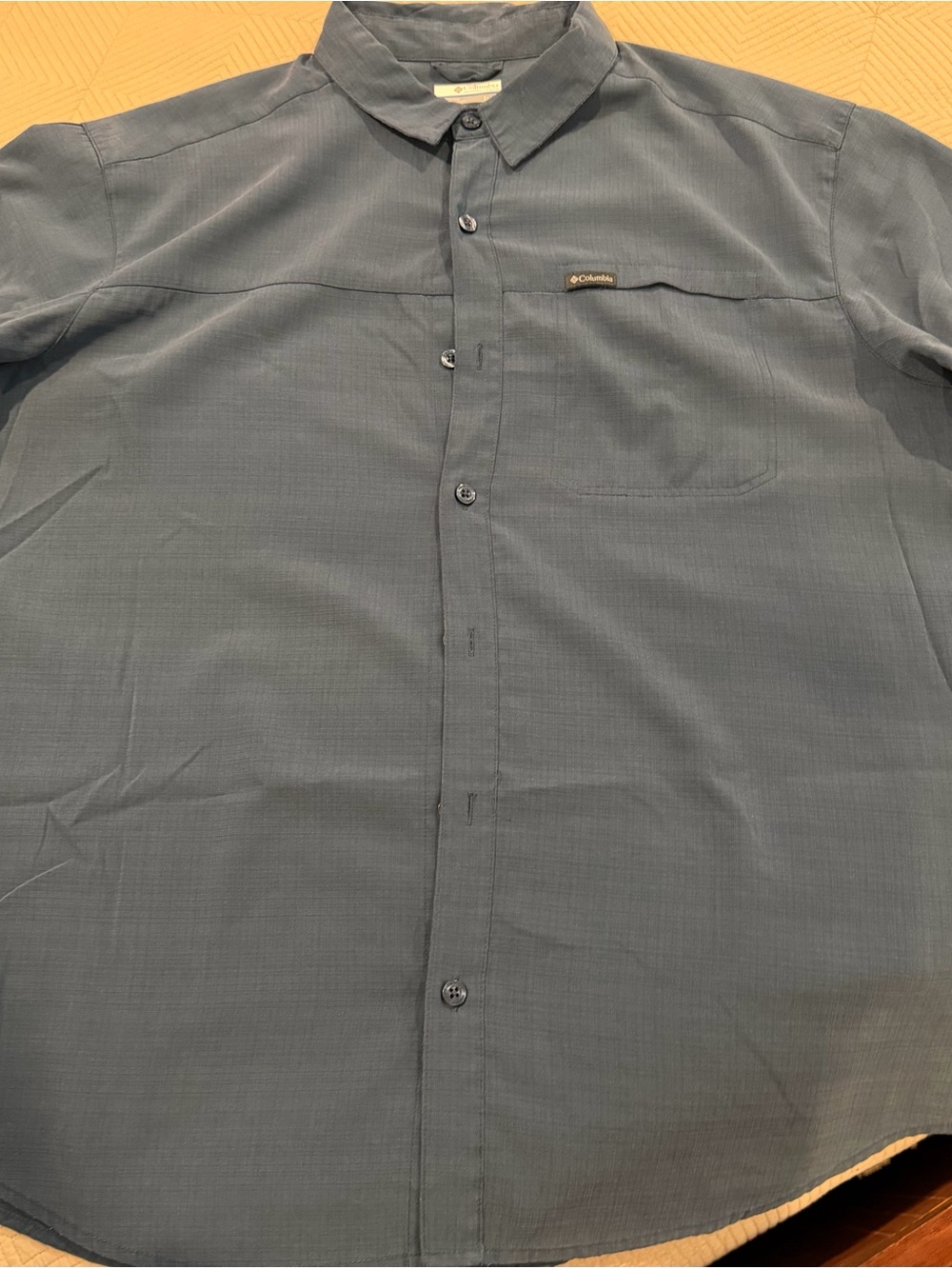 Columbia Men's Slate Blue Short-Sleeve Button-Down Shirt